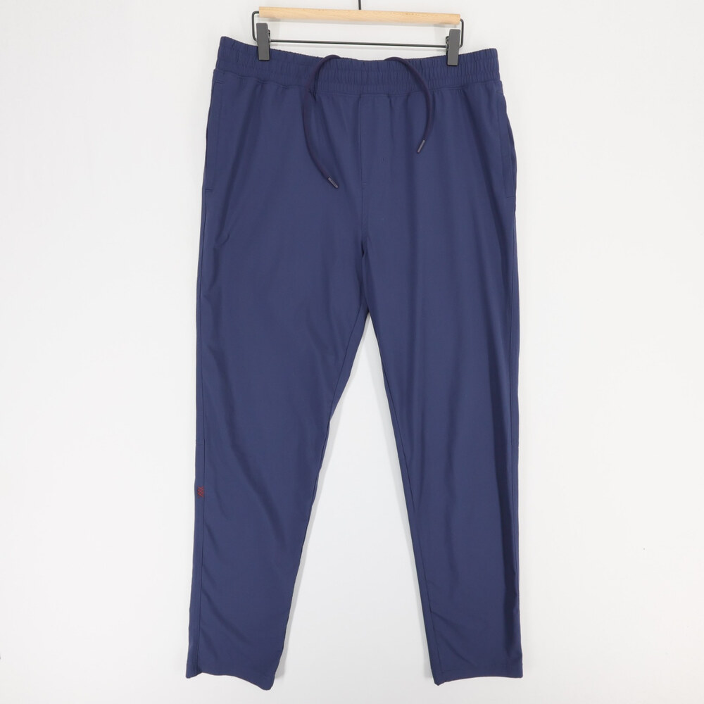 Rhone Pants Mens L Navy Blue Elastic Waist Drawstring Stretch Activewear